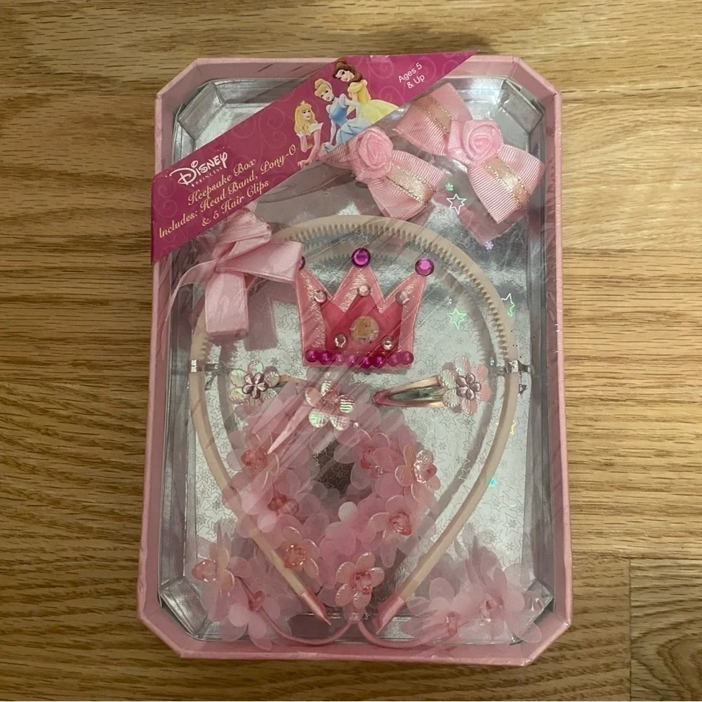 Disney Aurora Sleeping Beauty Bow Headband Hair Accessory Set NEW Pink Floral